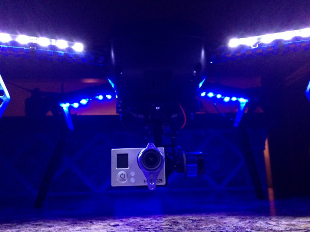 The IRIS with a GoPro 3 Black mounted to the Tarot gimbal. 